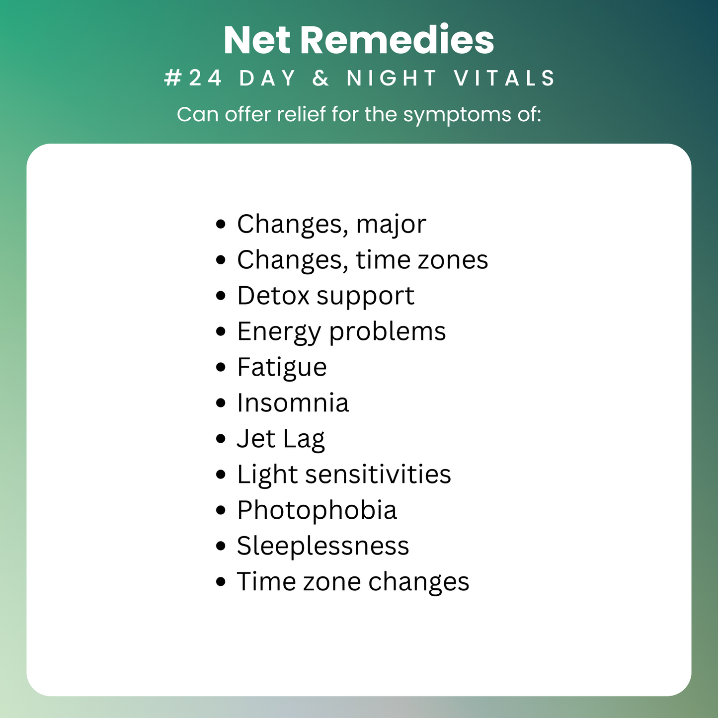 NET Remedies® #24 DAY & NIGHT VITALS