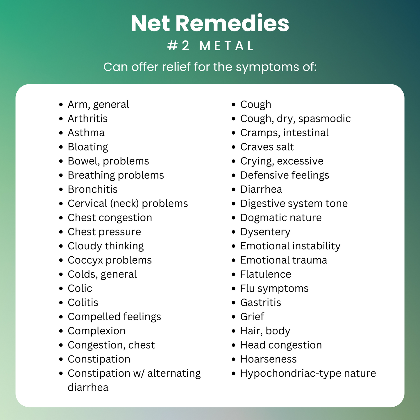 NET Remedies® #2 METAL