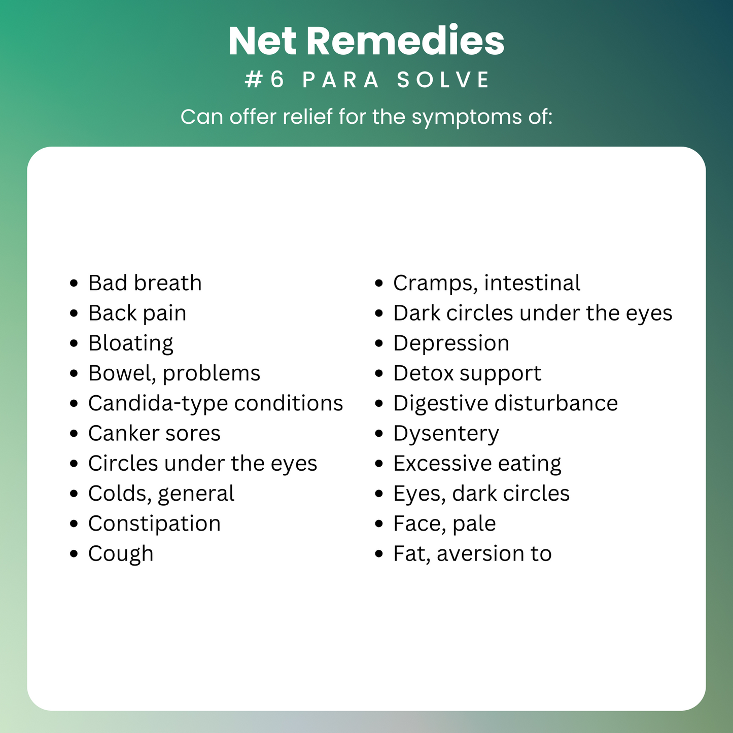 NET Remedies® #6 PARA SOLVE