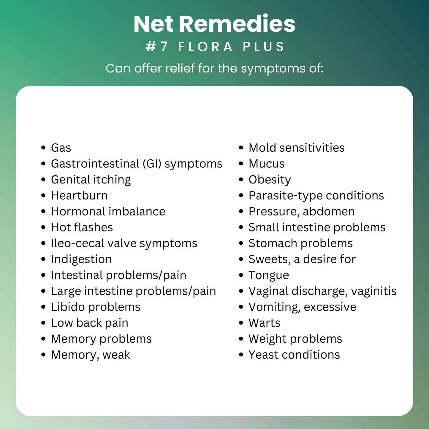 NET Remedies® #7 FLORA PLUS