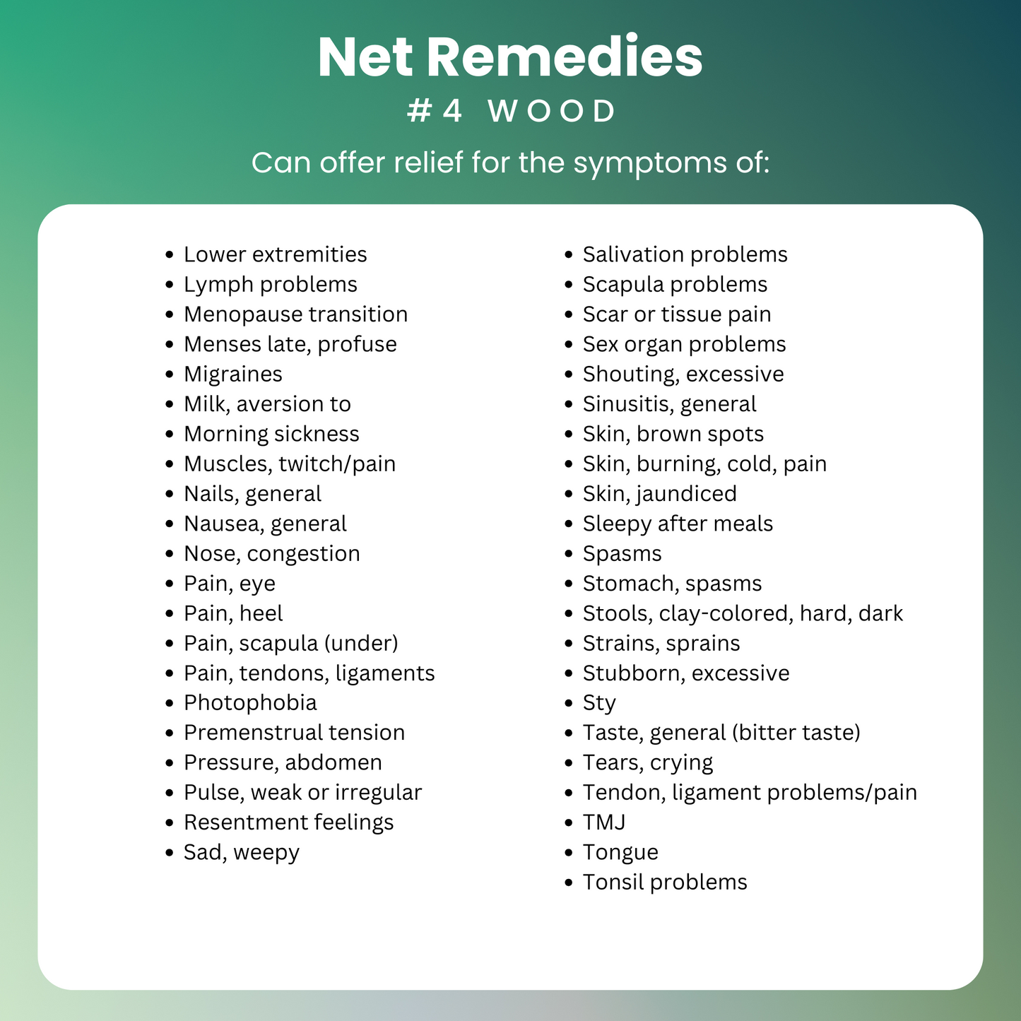 NET Remedies® #4 WOOD