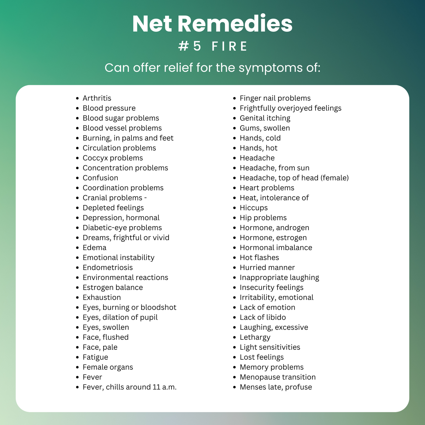 NET Remedies® #5 FIRE