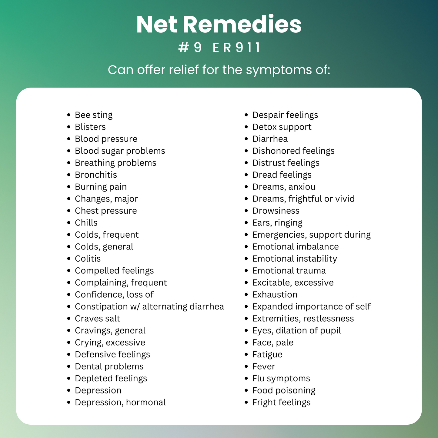 NET Remedies® #9 ER911