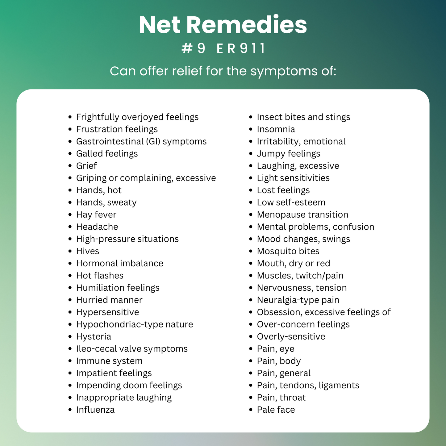 NET Remedies® #9 ER911