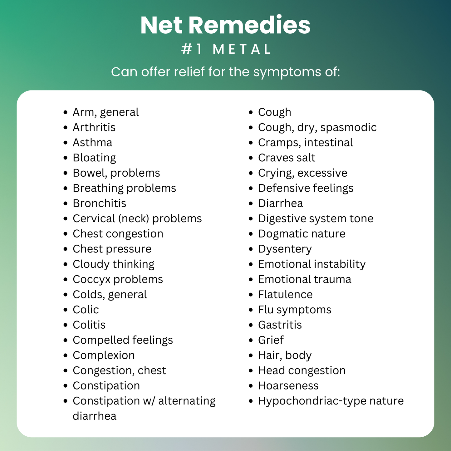 NET Remedies® #2 METAL