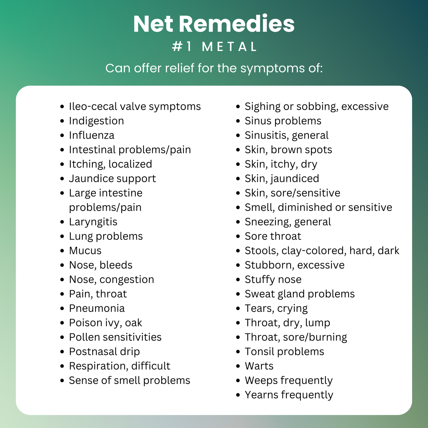 NET Remedies® #2 METAL